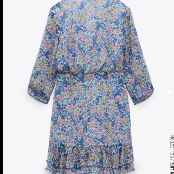Zara Nwot Floral Rouched Midi size medium - Picture 5 of 7